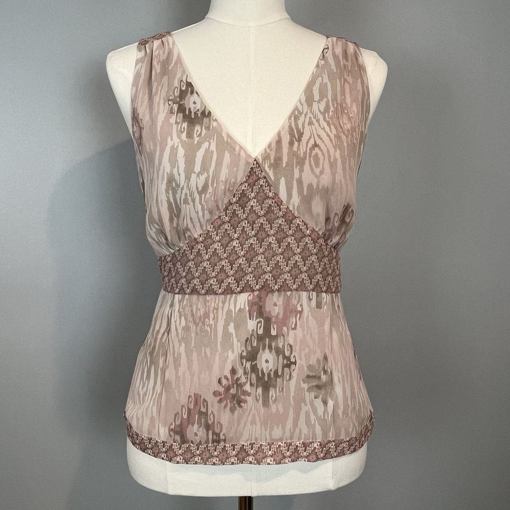 90s Y2K Pink Babydoll Blouse V-neck womens Size 12 Softgirl Balletcore Career